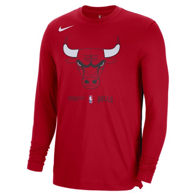Chicago Bulls Men's Nike Dri-FIT NBA Long-Sleeve Top - Red