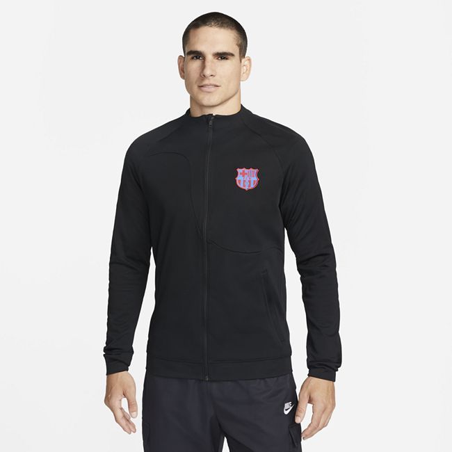 F.C. Barcelona Academy Pro Men's Knit Football Jacket - Black