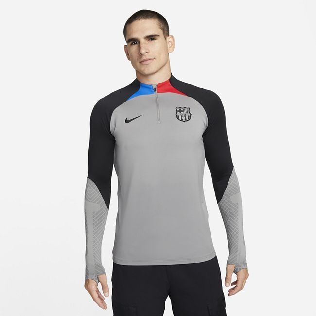 F.C. Barcelona Strike Men's Nike Dri-FIT Knit Football Drill Top - Grey