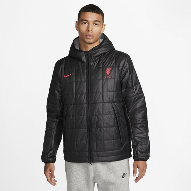 Liverpool F.C. Men's Fleece-Lined Hooded Jacket - Black