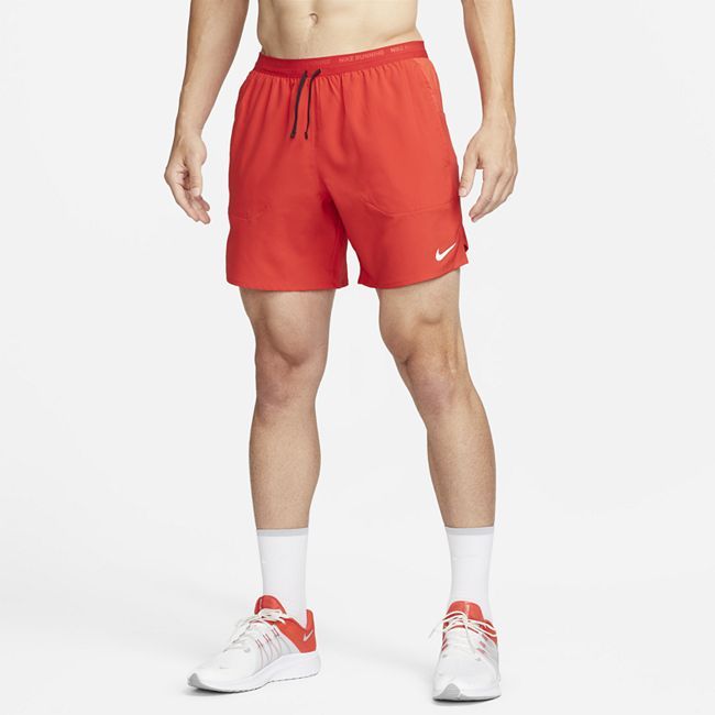Dri-FIT Stride Men's 18cm (approx.) Brief-Lined Running Shorts - Red