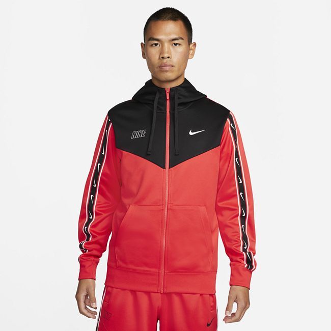Sportswear Repeat Men's Full-Zip Hoodie - Red