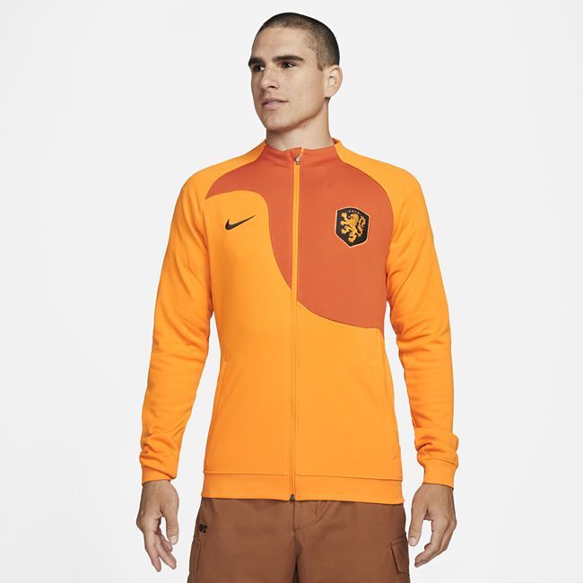 Netherlands Academy Pro Men's Knit Football Jacket - Orange