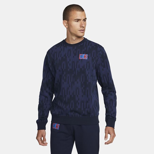 F.C. Barcelona Club Men's French Terry Graphic Sweatshirt - Blue