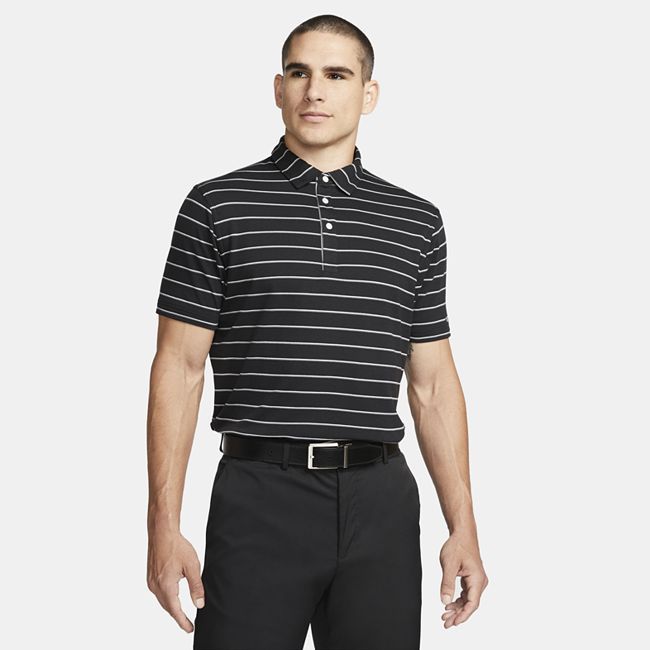 Dri-FIT Player Men's Striped Golf Polo - Black