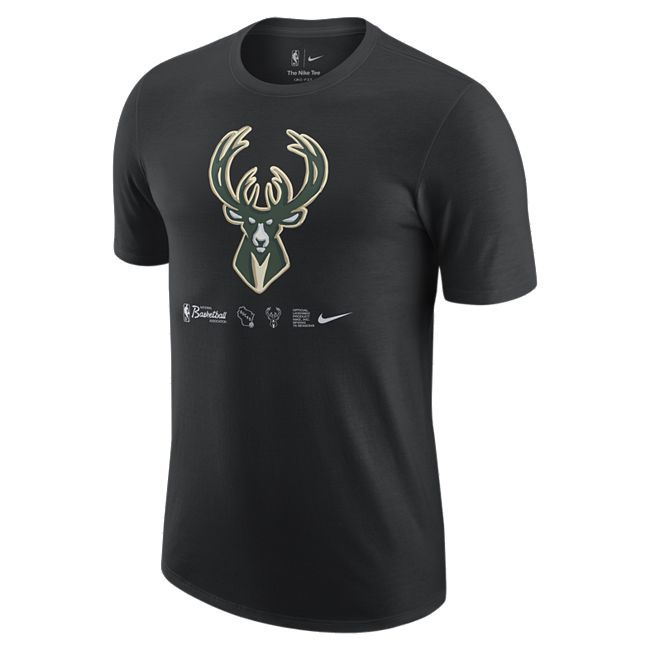 Milwaukee Bucks Logo Men's Nike Dri-FIT NBA T-Shirt - Black