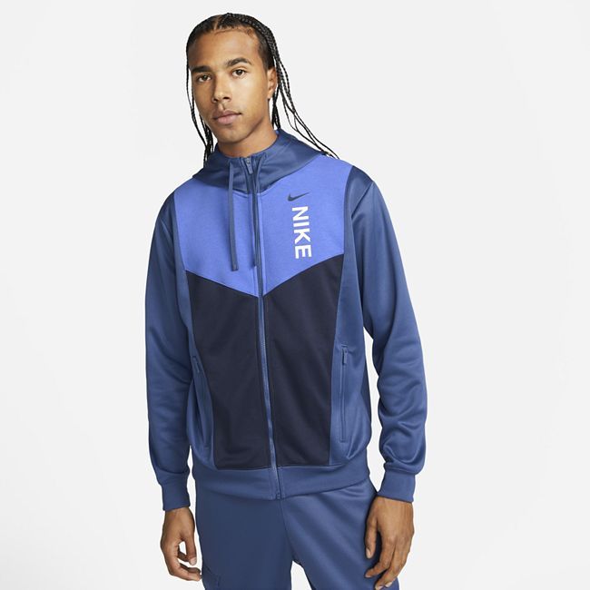 Sportswear Hybrid Men's Full-Zip Hoodie - Blue