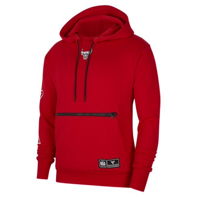 Chicago Bulls Courtside Men's Nike NBA Fleece Pullover Hoodie - Red