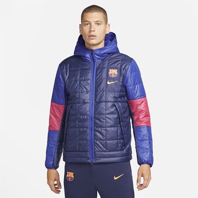 F.C. Barcelona Synthetic-Fill Men's Fleece Jacket - Blue