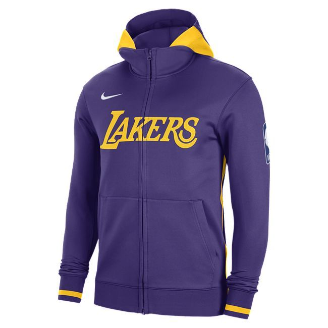 Los Angeles Lakers Showtime Men's Nike Dri-FIT NBA Full-Zip Hoodie - Purple