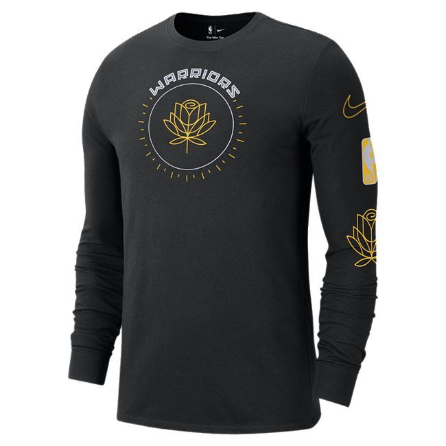 Golden State Warriors City Edition Men's Nike NBA Long-Sleeve T-Shirt - Black