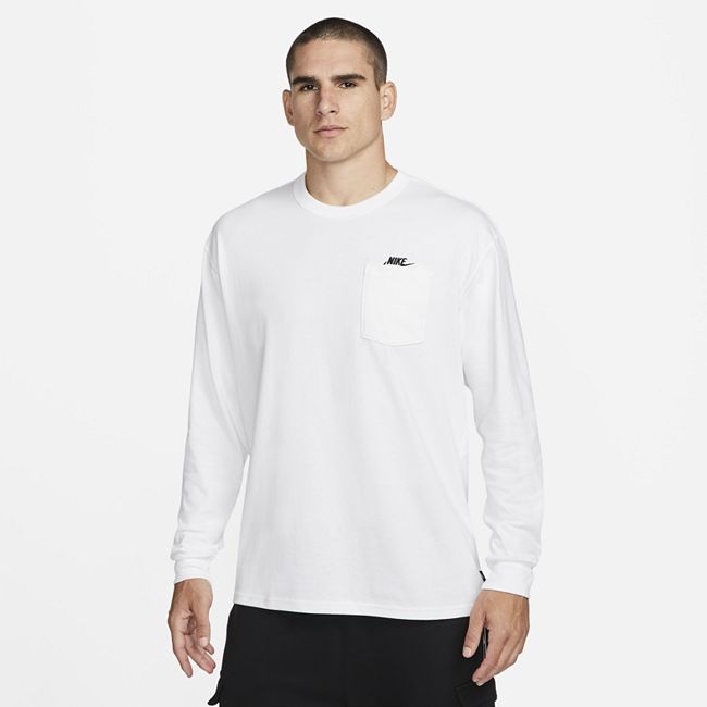 Sportswear Premium Essentials Men's Long-Sleeve Pocket T-Shirt - White