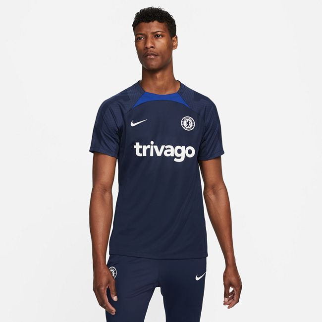 Chelsea F.C. Strike Men's Nike Dri-FIT Short-Sleeve Football Top - Blue