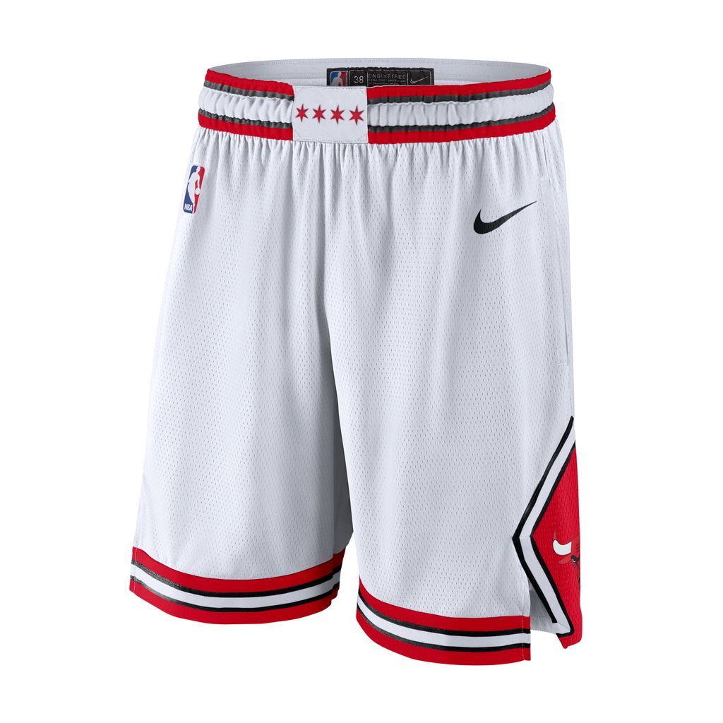 Chicago Bulls Association Edition Men's Nike NBA Swingman Shorts - White - Polyester