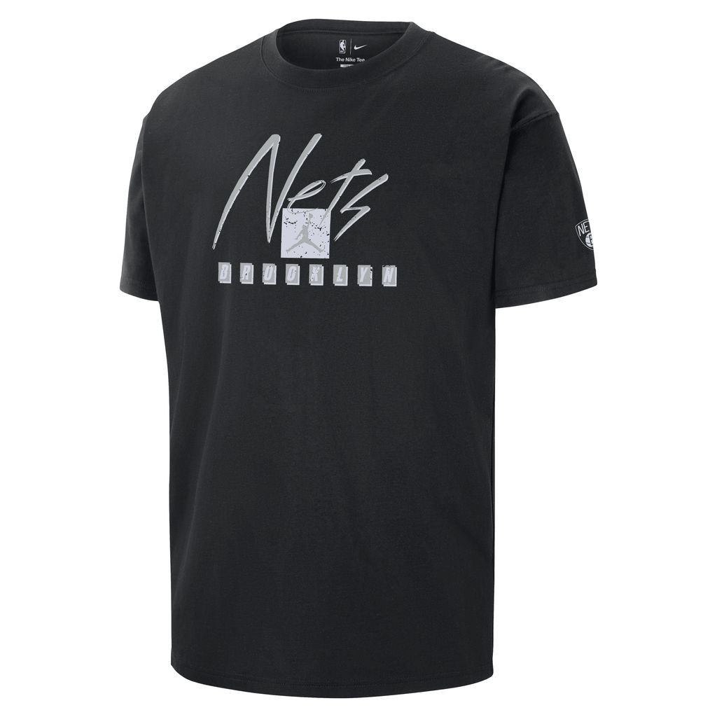 Brooklyn Nets Courtside Statement Edition Men's Jordan NBA Max90 T-Shirt - Black - Cotton