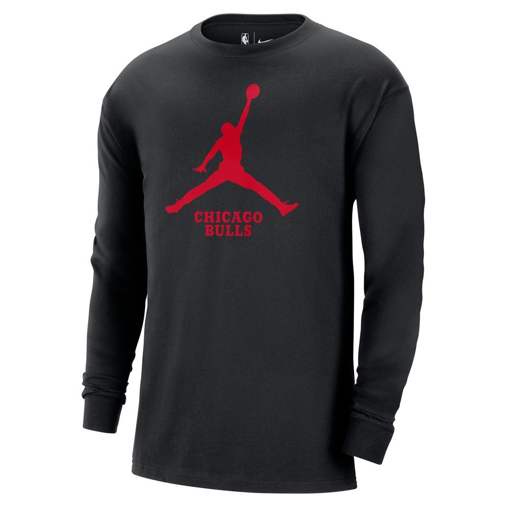 Chicago Bulls Essential Men's Jordan NBA Long-Sleeve T-Shirt - Black - Cotton