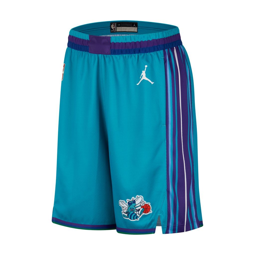 Charlotte Hornets Hardwood Classics 2023/24 Men's Nike Dri-FIT NBA Swingman Shorts - Blue - Polyester