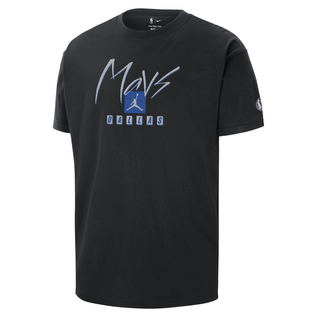 Dallas Mavericks Courtside Statement Edition Men's Jordan NBA Max90 T-Shirt - Black - Cotton