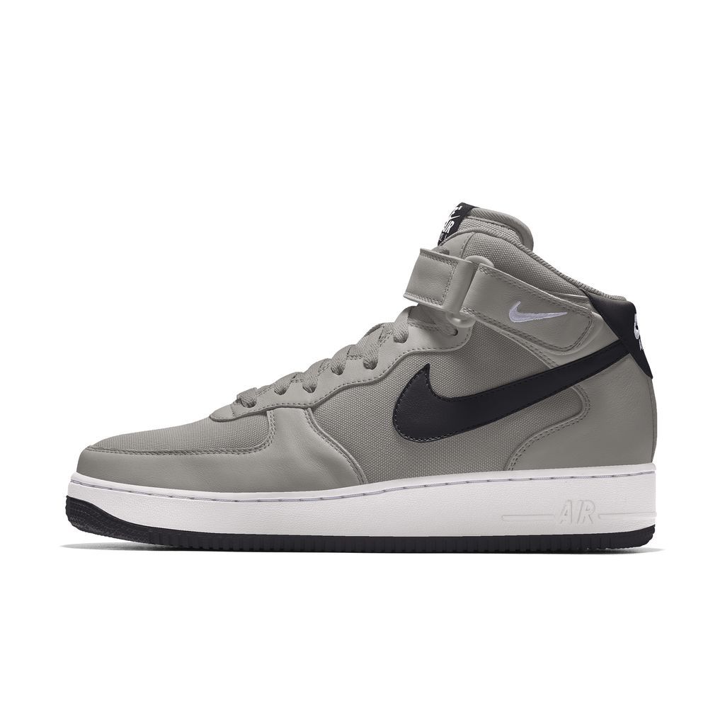 Air Force 1 Mid By You Men's Custom Shoes - Grey - Leather
