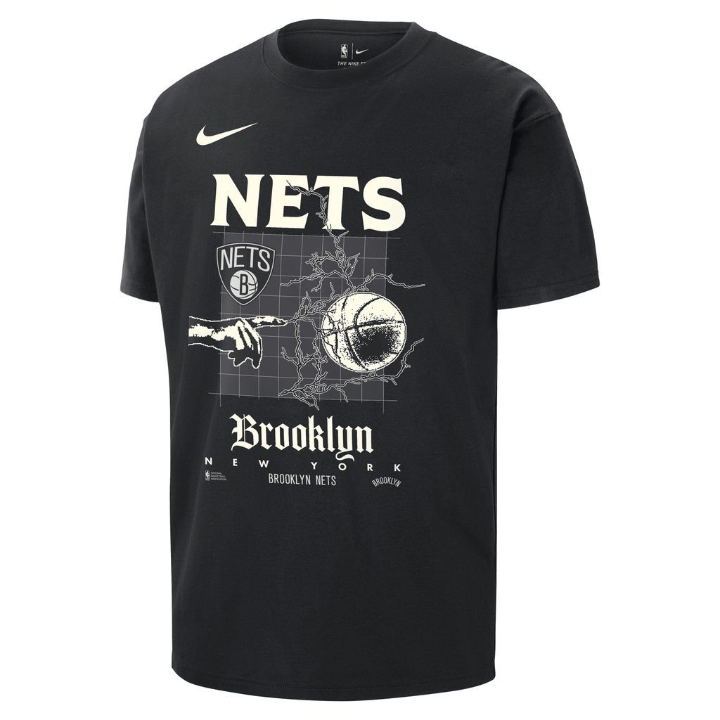 Brooklyn Nets Courtside Men's Nike NBA Max90 T-Shirt - Black - Cotton