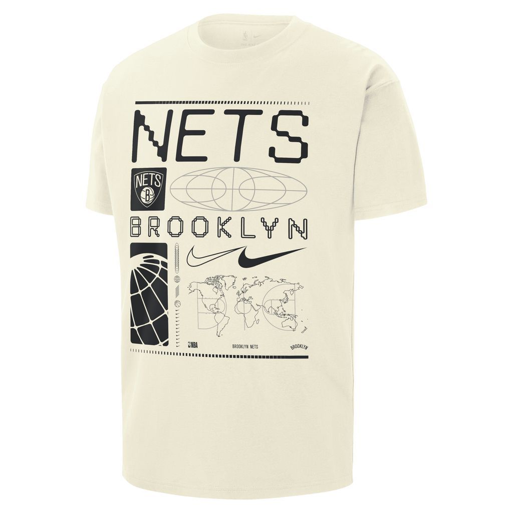 Brooklyn Nets Men's Nike NBA Max90 T-Shirt - White - Cotton