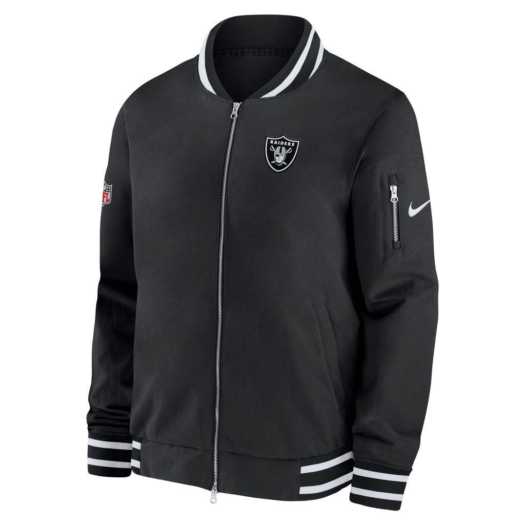Coach (NFL Las Vegas Raiders) Men's Full-Zip Bomber Jacket - Black - Polyester