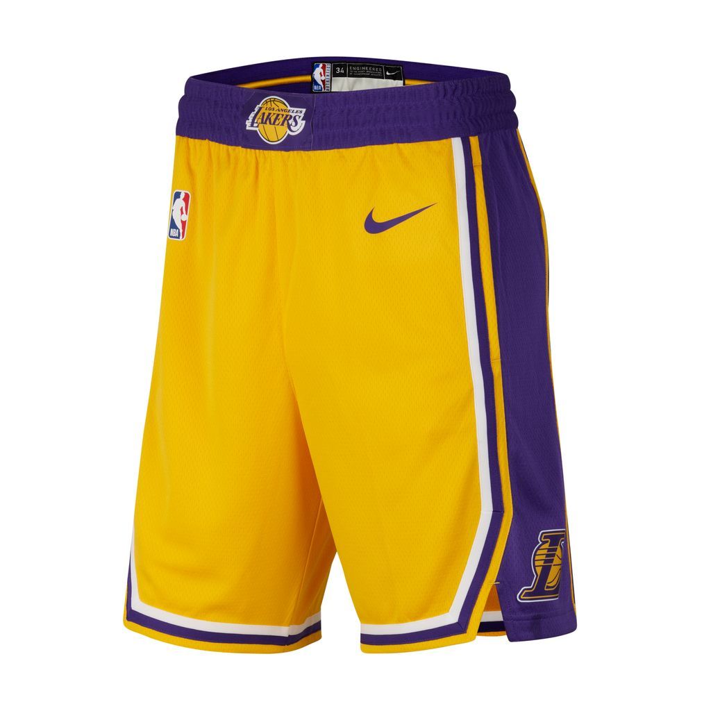 Los Angeles Lakers Icon Edition Men's Nike NBA Swingman Shorts - Yellow - Polyester