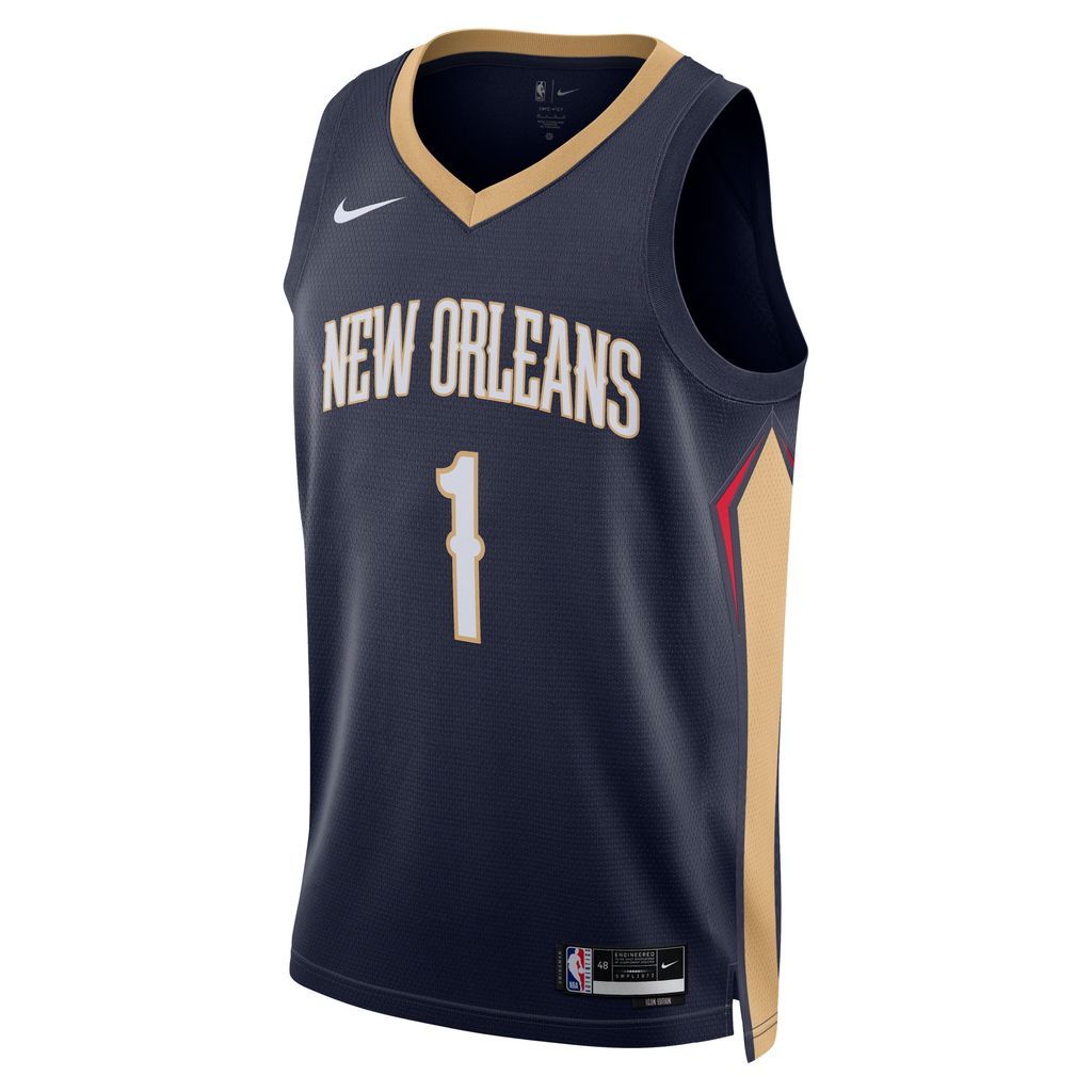 New Orleans Pelicans Icon Edition 2022/23 Men's Nike Dri-FIT NBA Swingman Jersey - Blue - Polyester