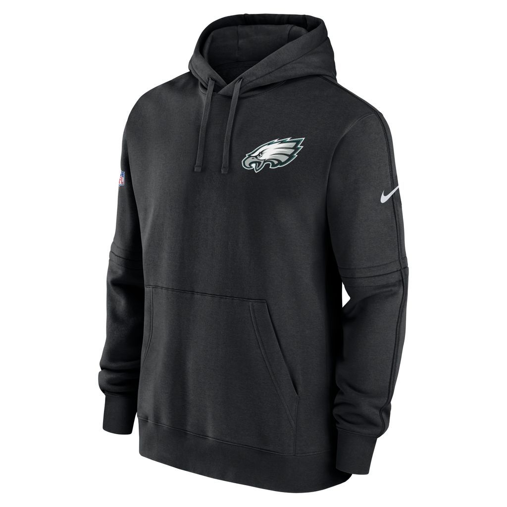 Philadelphia Eagles Sideline Club Men's Nike NFL Pullover Hoodie - Black - Polyester