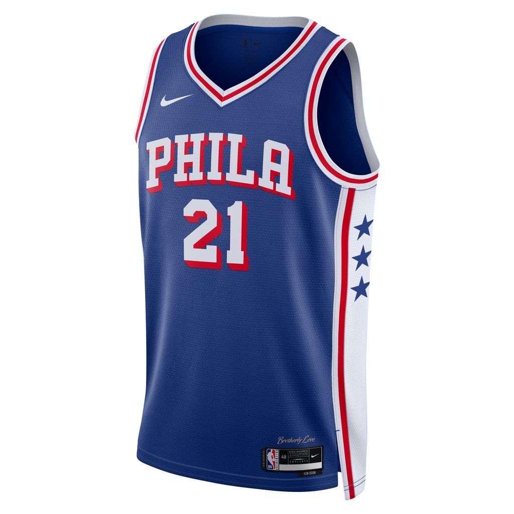 Joel Embiid Philadelphia 76ers 2023/24 Icon Edition Men's Nike Dri-FIT NBA Swingman Jersey - Blue - Polyester