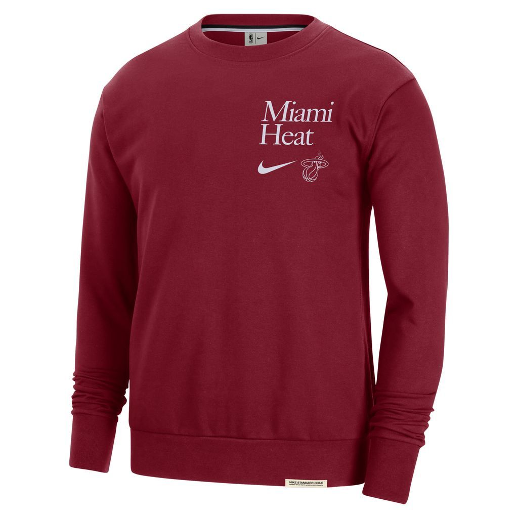 Miami Heat Standard Issue Men's Nike Dri-FIT NBA Crew-Neck Sweatshirt - Red - Polyester