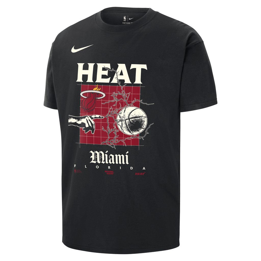 Miami Heat Courtside Men's Nike NBA Max90 T-Shirt - Black - Cotton