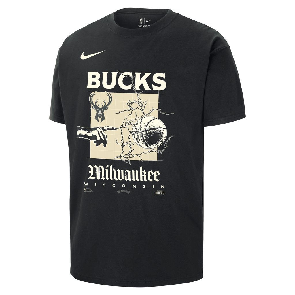 Milwaukee Bucks Courtside Men's Nike NBA Max90 T-Shirt - Black - Cotton
