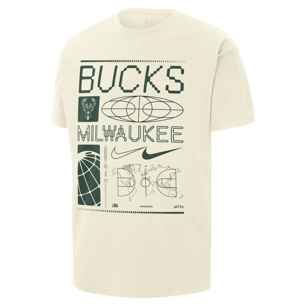 Milwaukee Bucks Men's Nike NBA Max90 T-Shirt - White - Cotton