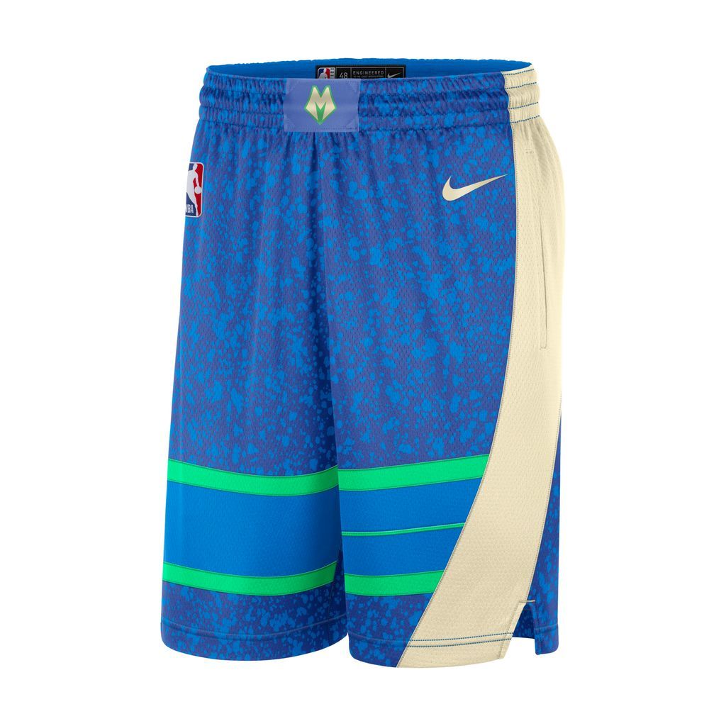 Milwaukee Bucks City Edition 2023/24 Men's Nike Dri-FIT NBA Swingman Shorts - Blue - Polyester
