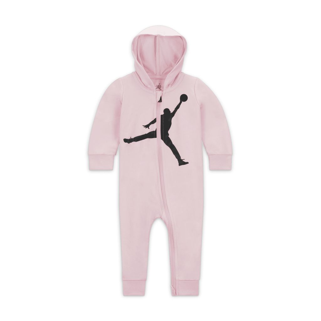 Baby (3–6M) Jumpman Hooded Overalls - Pink - Polyester
