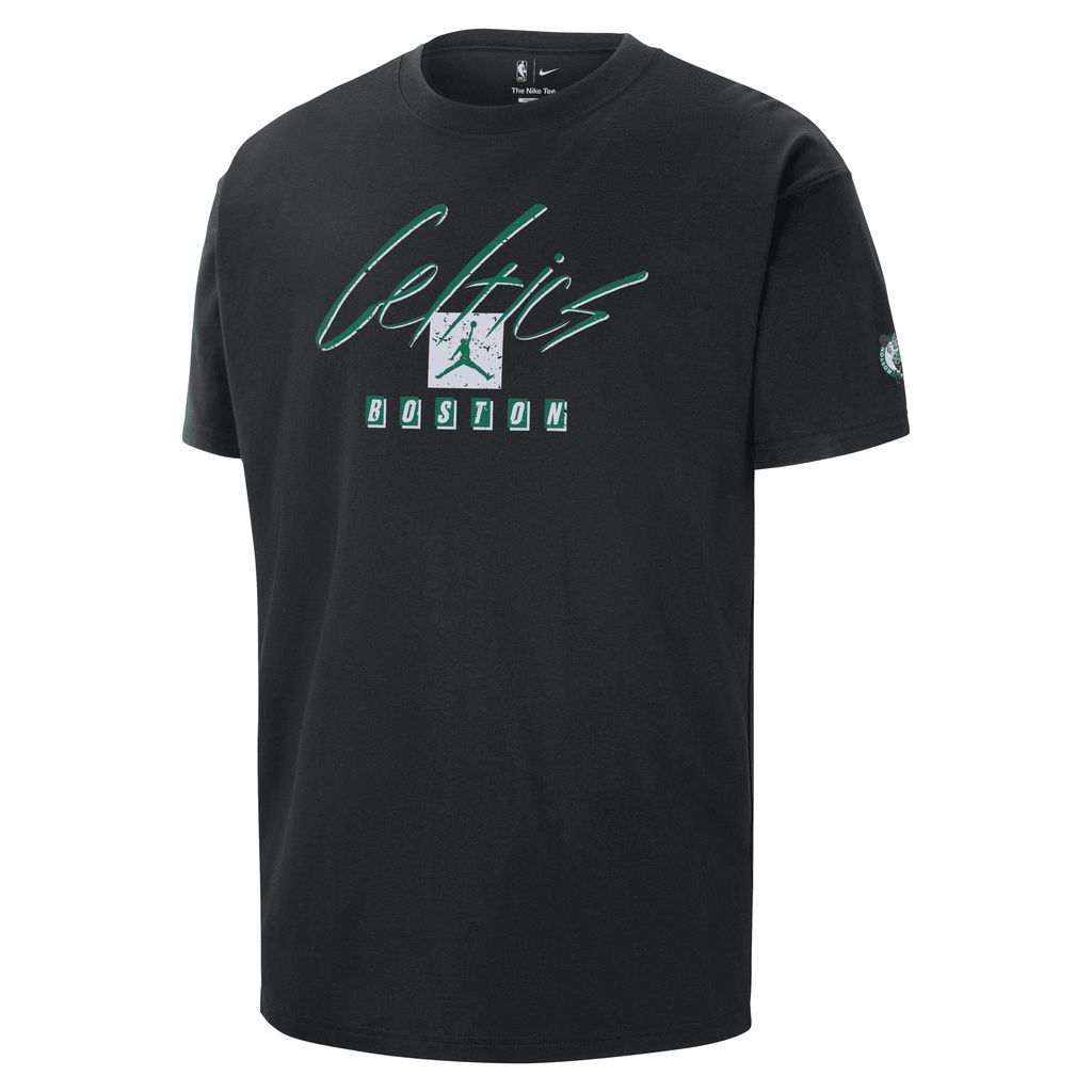 Boston Celtics Courtside Statement Edition Men's Jordan NBA Max90 T-Shirt - Black - Cotton