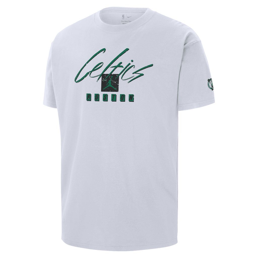 Boston Celtics Courtside Statement Edition Men's Jordan NBA Max90 T-Shirt - White - Cotton