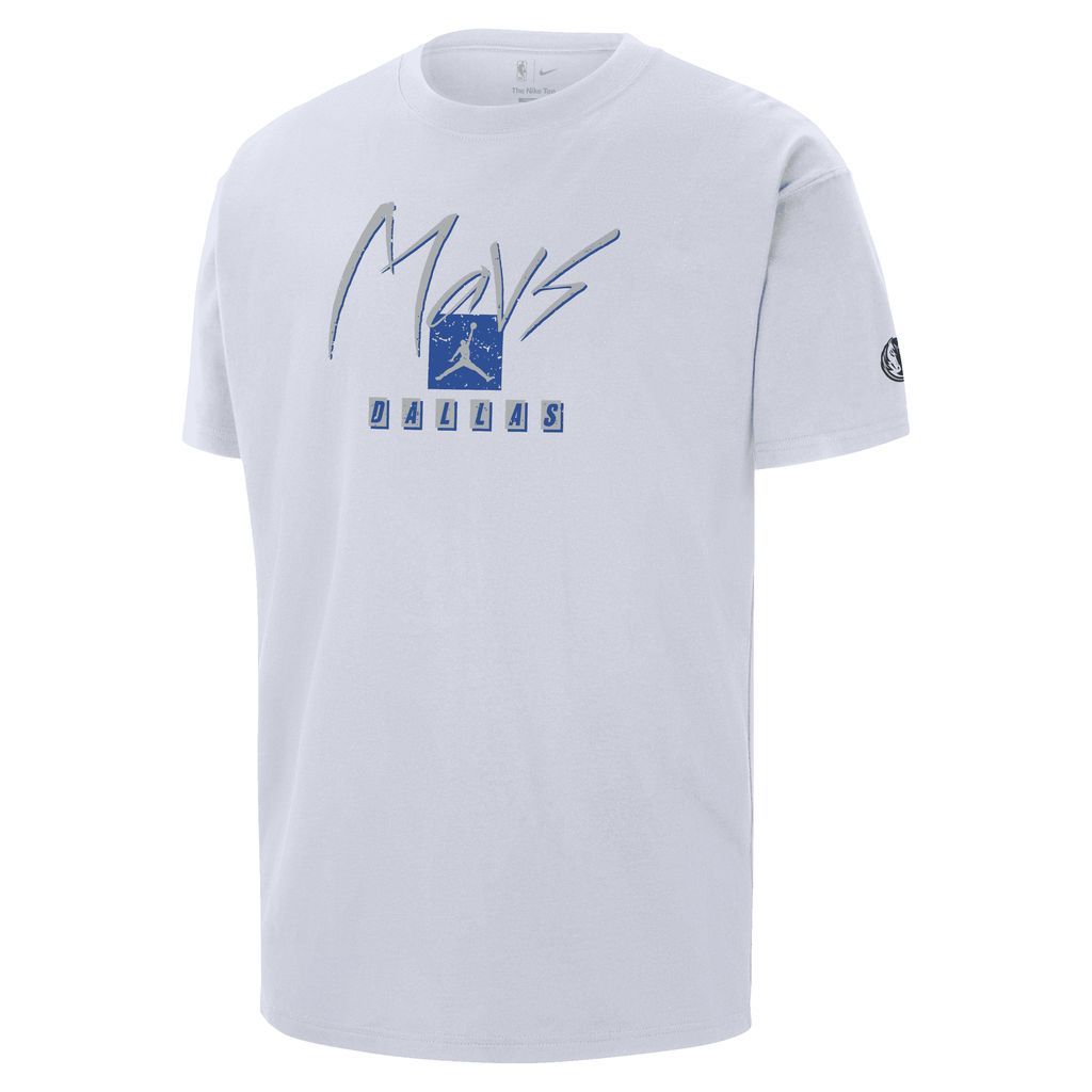 Dallas Mavericks Courtside Statement Edition Men's Jordan NBA Max90 T-Shirt - White - Cotton