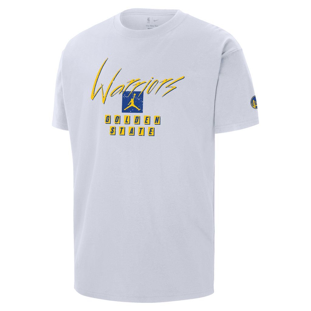 Golden State Warriors Courtside Statement Edition Men's Jordan NBA Max90 T-Shirt - White - Cotton