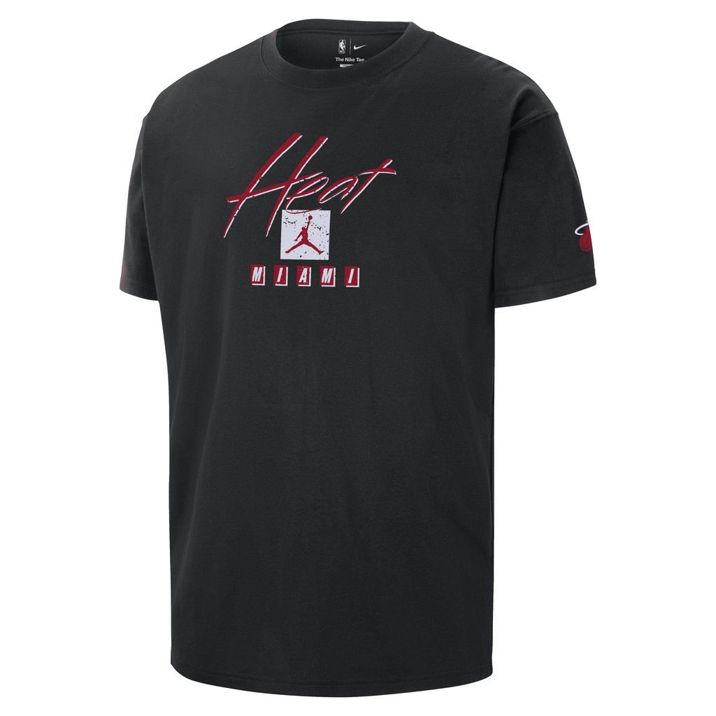 Miami Heat Courtside Statement Edition Men's Jordan NBA Max90 T-Shirt - Black - Cotton