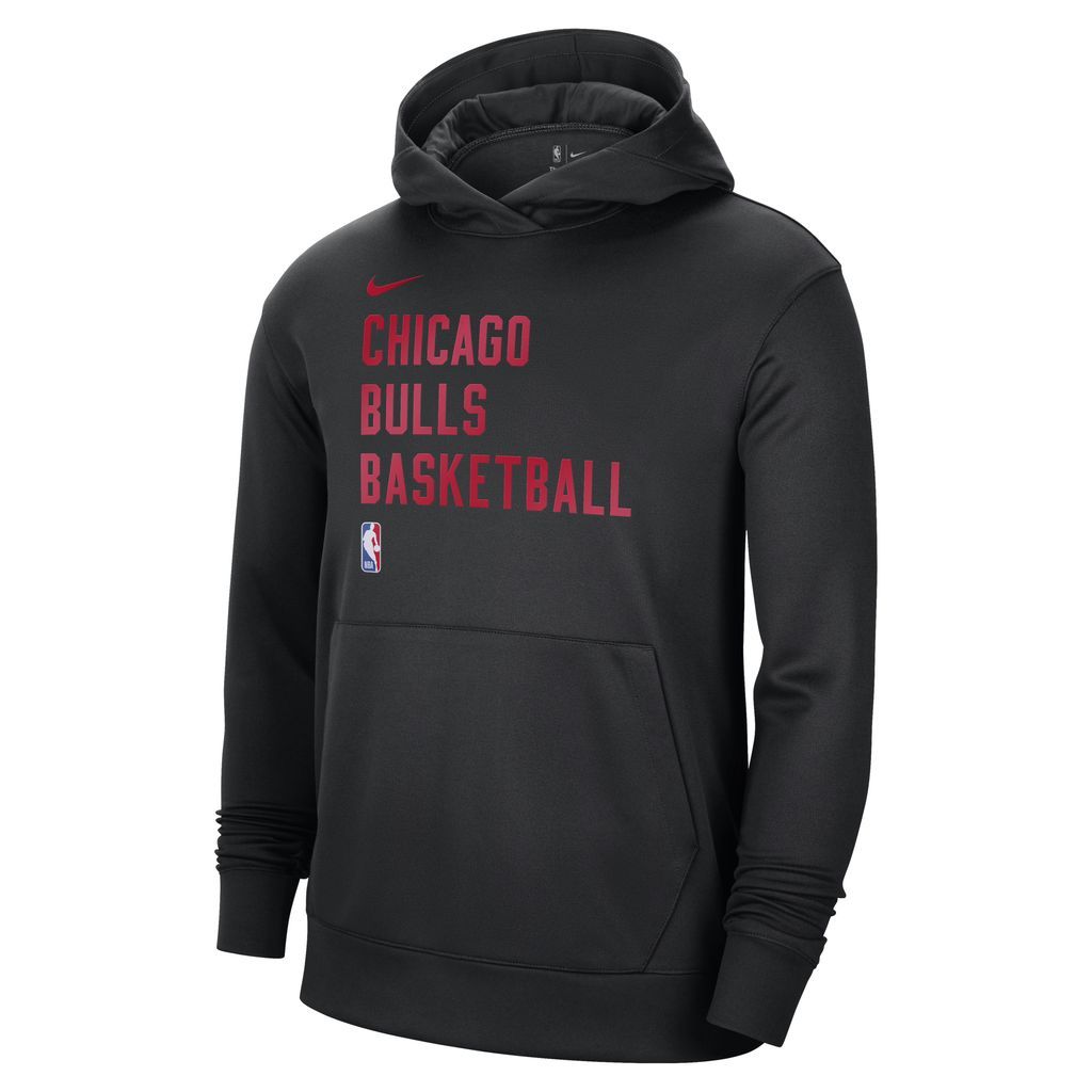 Chicago Bulls Spotlight Men's Nike Dri-FIT NBA Pullover Hoodie - Black - Polyester