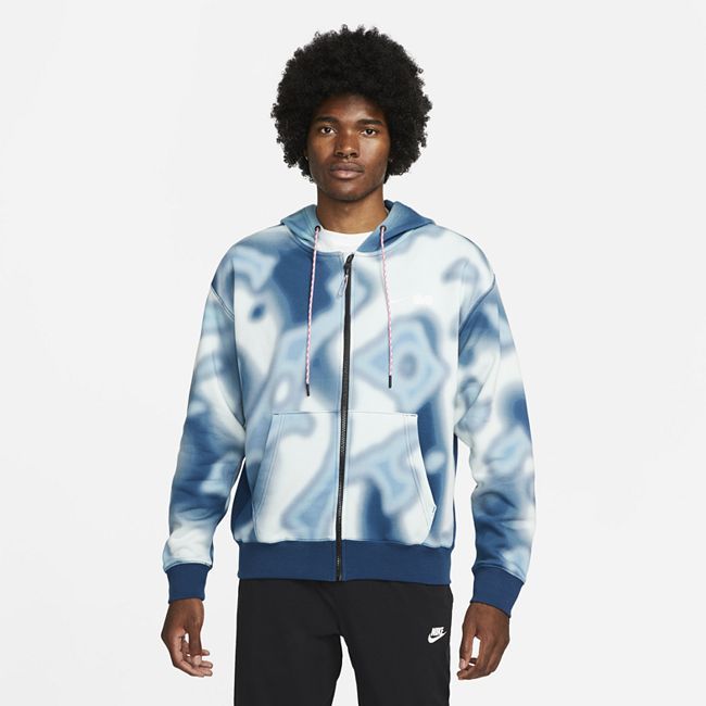 Naomi Osaka Collection Full-Zip French Terry Printed Hoodie - Blue