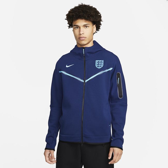 England Men's Nike Full-Zip Tech Fleece Hoodie - Blue