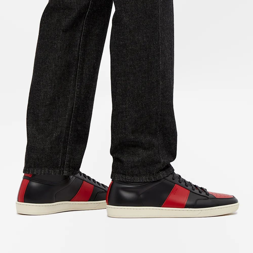 SL-10H Court Classic Sneaker  - Men's - Black & Red - UK 8 - Leather