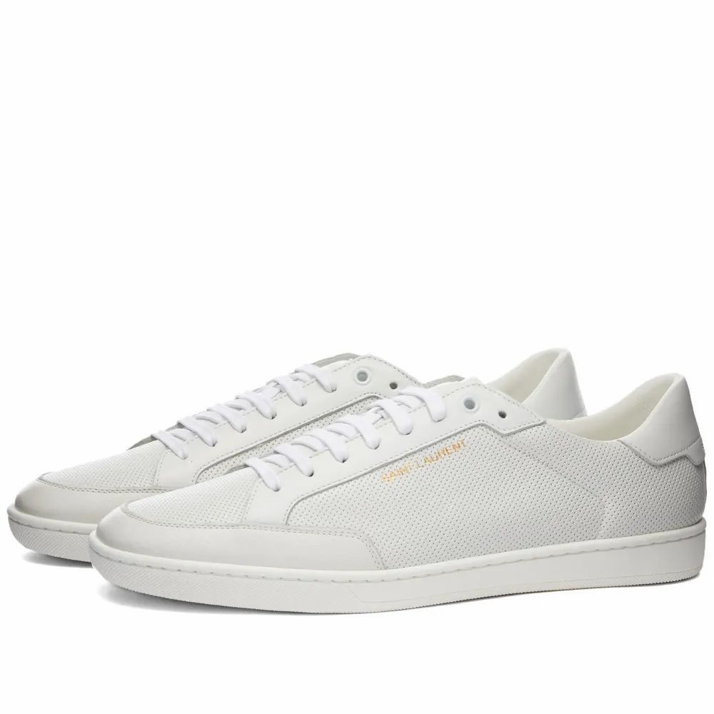 SL10 Court Perf Leather Sneaker  - Leather  - Men's - Triple White - UK 8 - Leather
