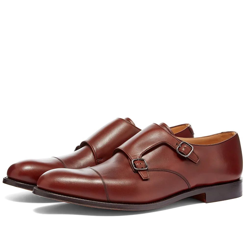 Detroit Double Monk Shoe  - Men's - Brandy - UK 7 - Leather
