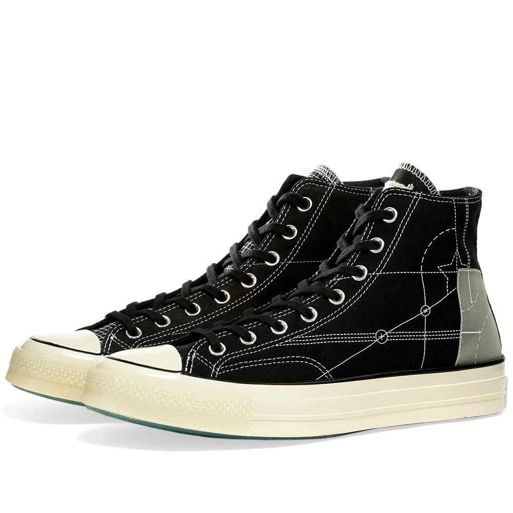 x Converse Chuck 70 Hi 'Blueprint'  - Men's - Black, White & Egret - UK 11.5 - Leather