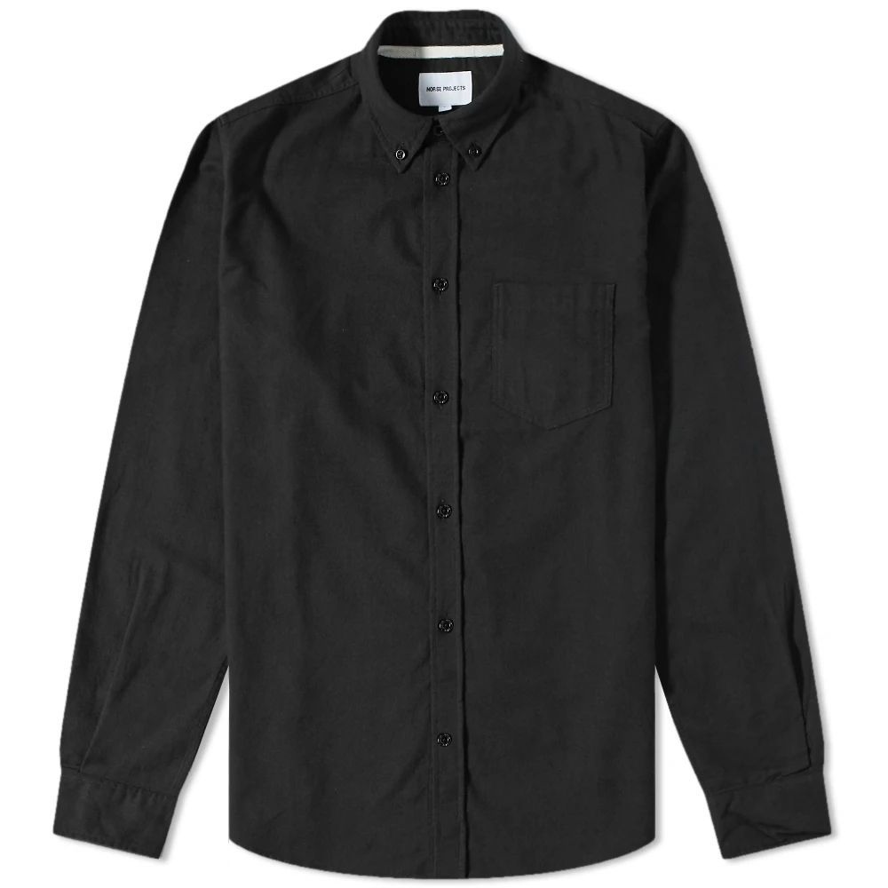 Anton Brushed Flannel Shirt Black
