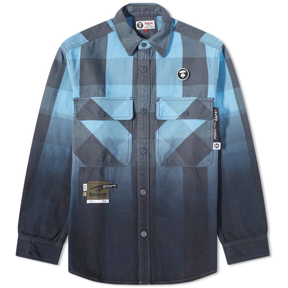 AAPE Flannel Check Shirt Blue